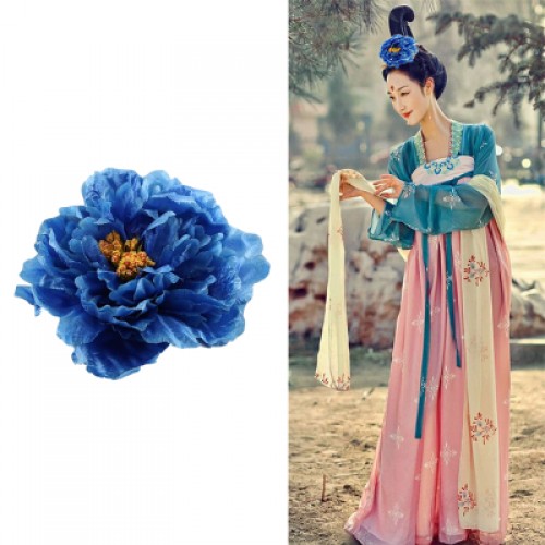 Chinese folk dance headdress silk peony  hair accessories tang empress princess drama photography cosplay head flowers